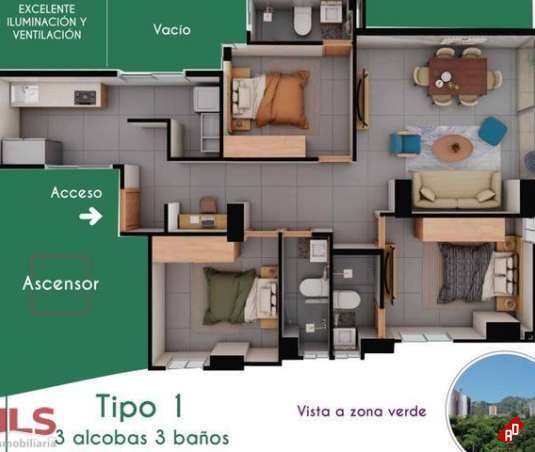 Apartamento para Venta en Asdesillas. Municipio Sabaneta - $320.000.000 - 235317