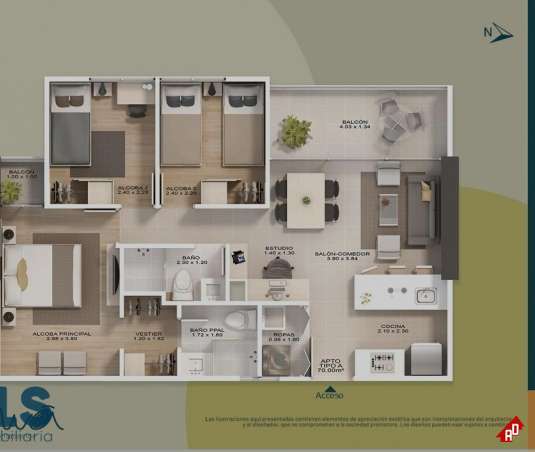 Apartamento para Venta en Ancon Sur. Municipio Sabaneta - $435.000.000 - 243678